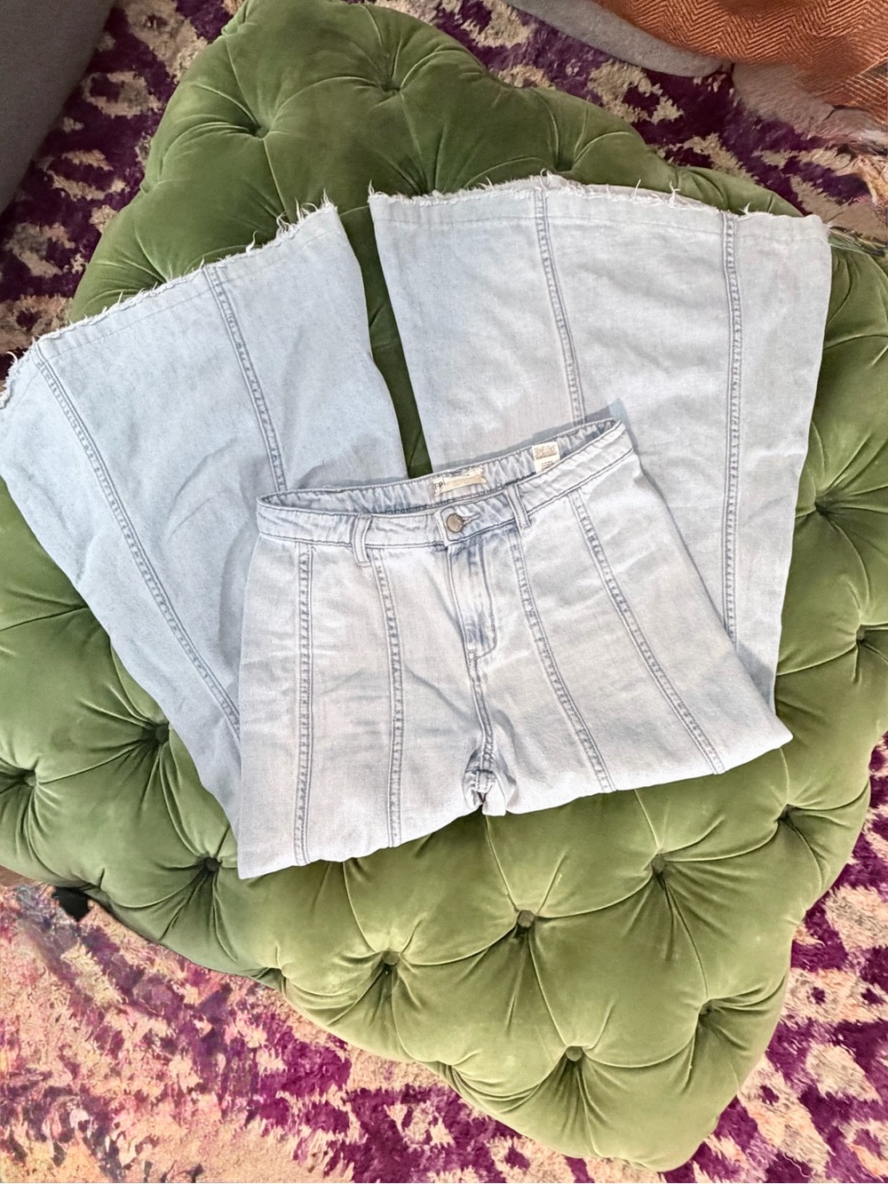 Free People Light Blue Wide Leg High-Rise Jeans